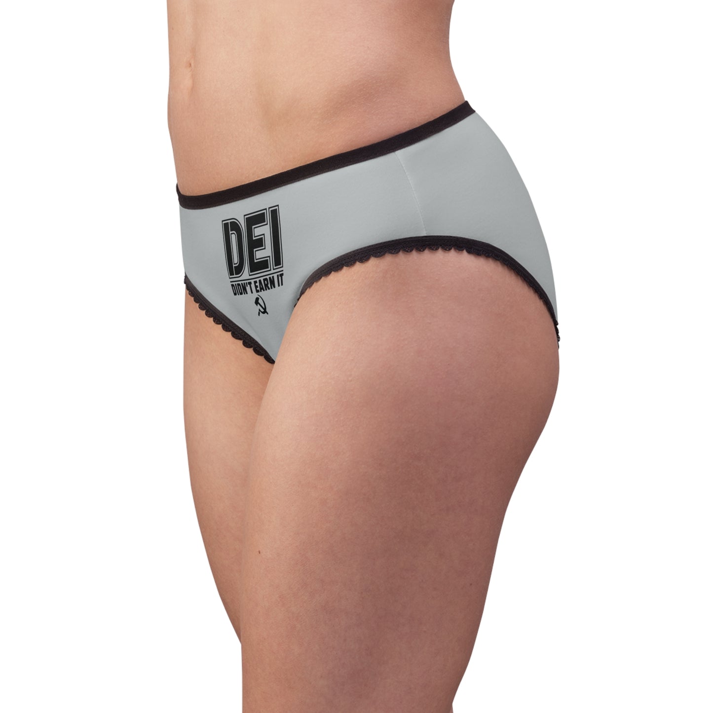 "DEI - Didn't Earn It" #14, Women's Briefs (Zero Gravity Grey)