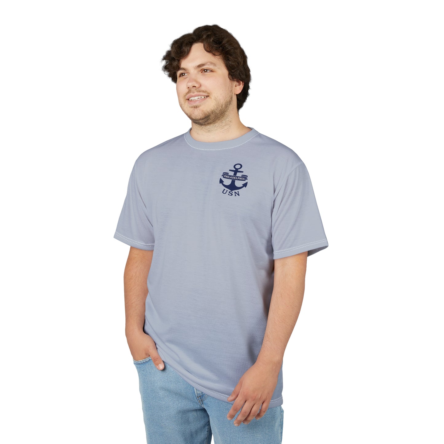 "USN Anchor", Unisex T-shirt (Bulkhead Grey)