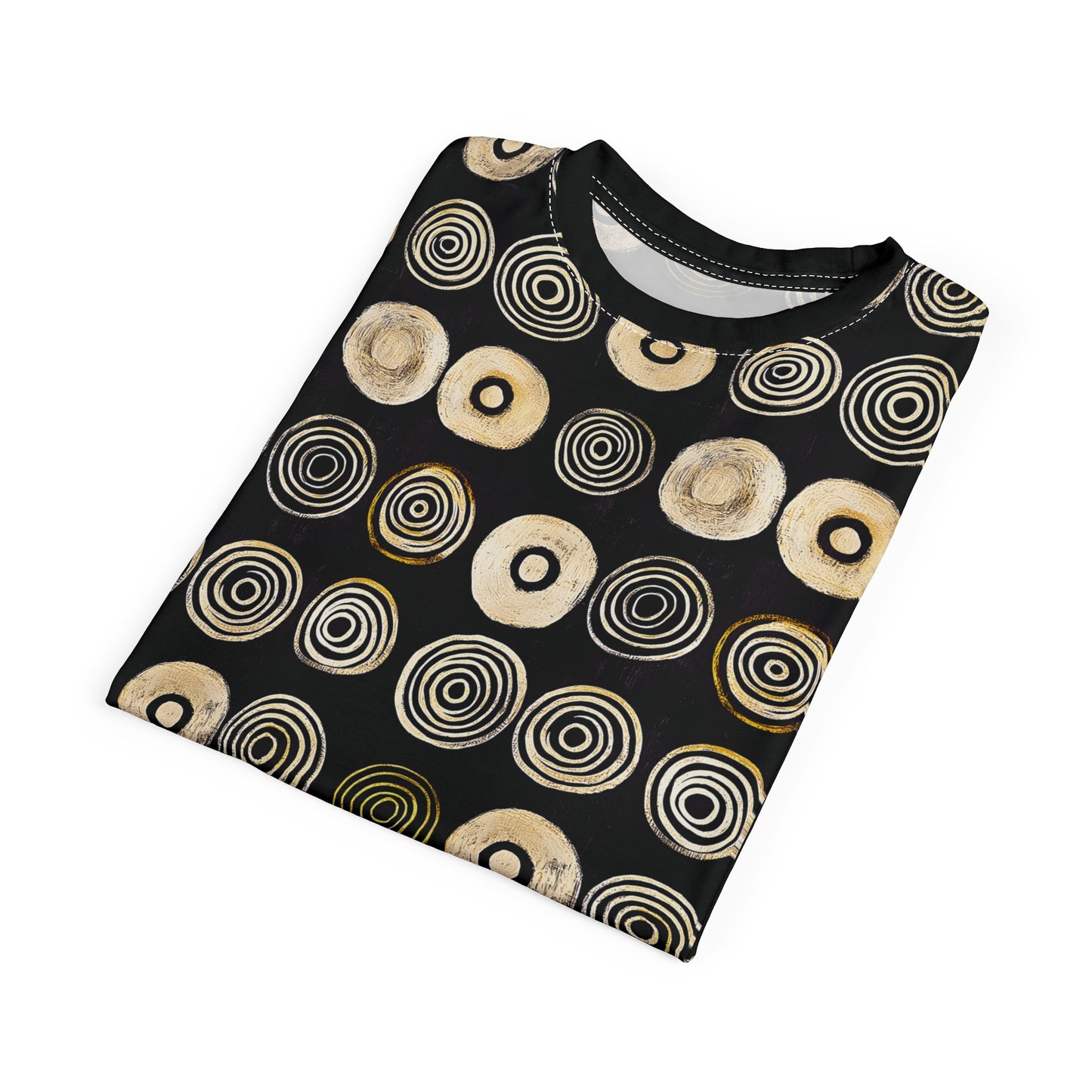 "Punk Polka", Wearable Pattern Art Unisex Tee (Plain Black Collar)