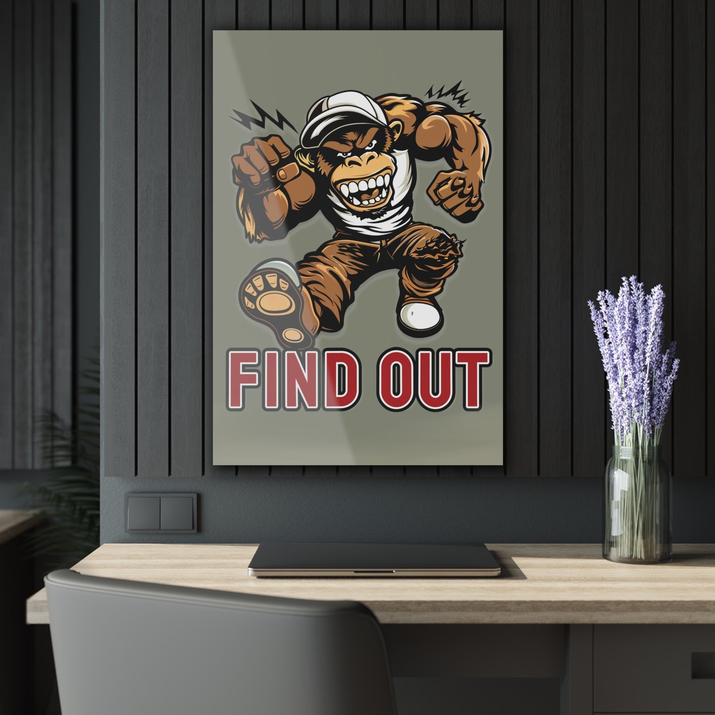 "Find Out", Acrylic Wall Prints (French Cleat Hanging) (Striking Grey)