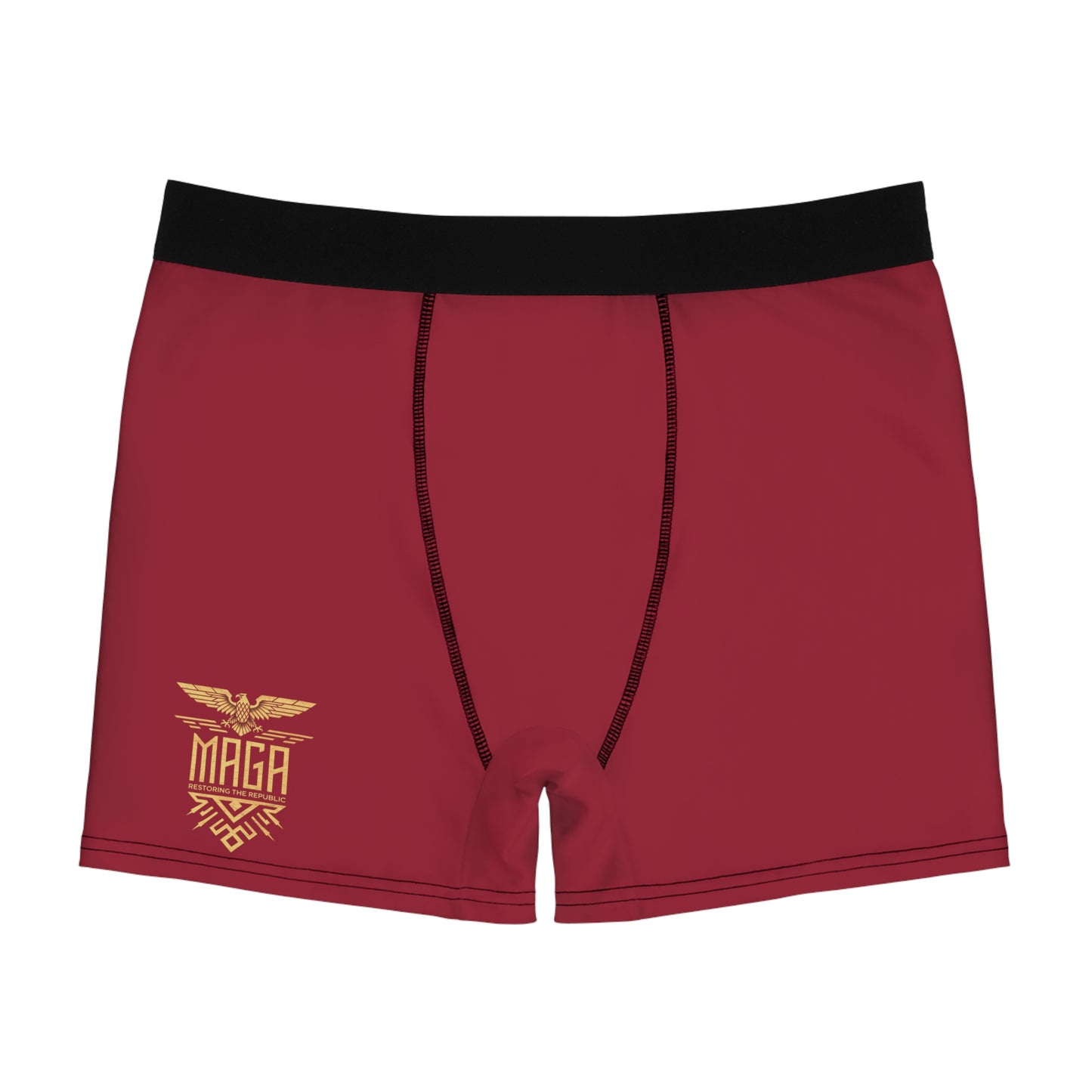 "MAGA Restoring the Republic" #02, Men's Boxer Briefs (Harvard Red)