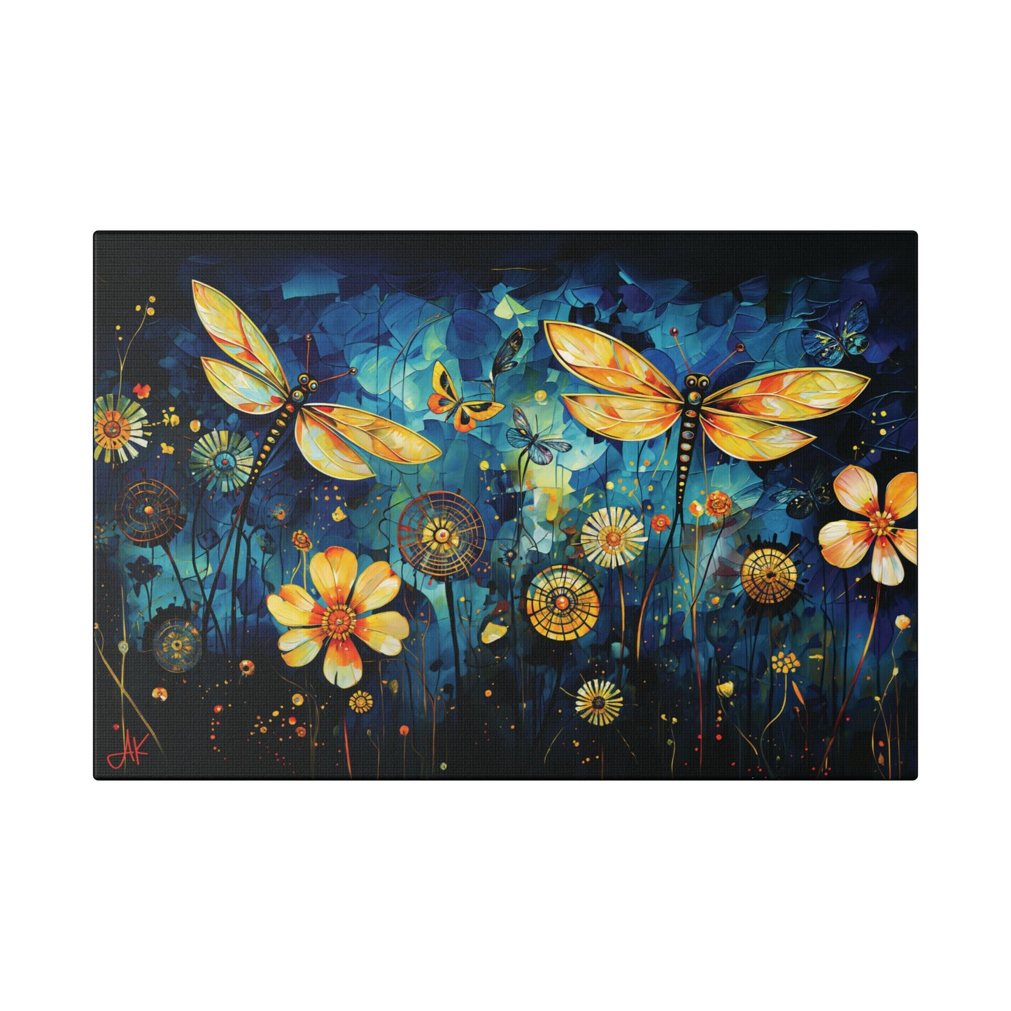 "Lucky Day Dragonflies", Stretched Classic Canvas Fine Art Print