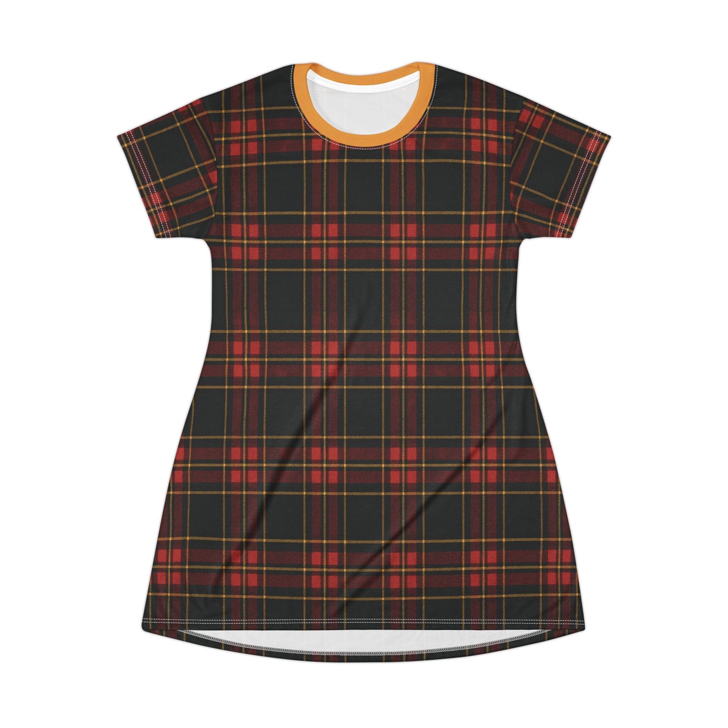 "Kilmor Gallóglach Tartan", T-Shirt Dress (Gallóglach Yellow Collar)