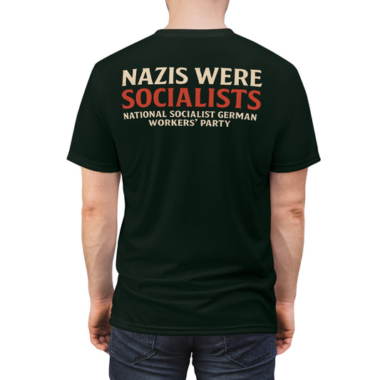 "Nazis were Socialists", Unisex T-shirt (Jadeblack)