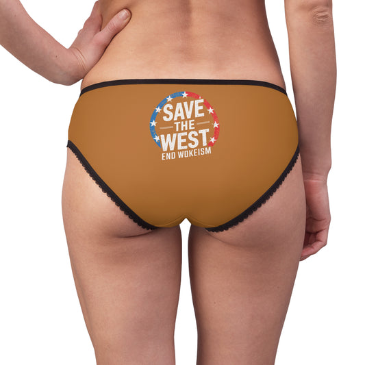 "Save the West - End Wokeism", Women's Briefs (Ochre)