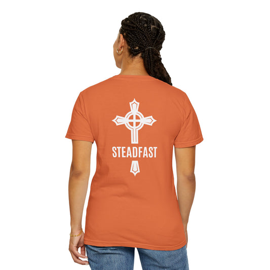 "Steadfast Cross in White", Unisex T-shirt