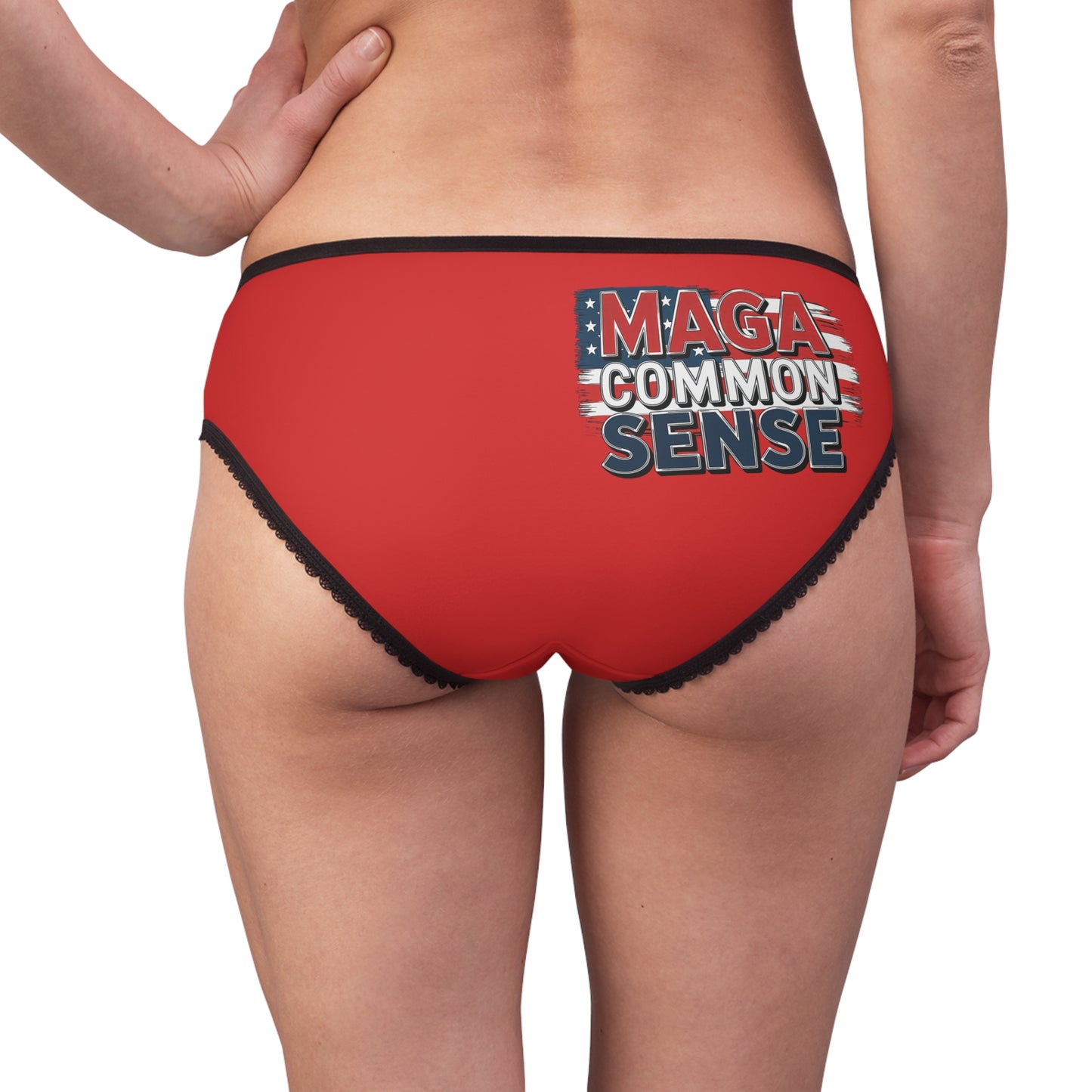 "MAGA Common Sense" #01, Women's Briefs (Republican Red)
