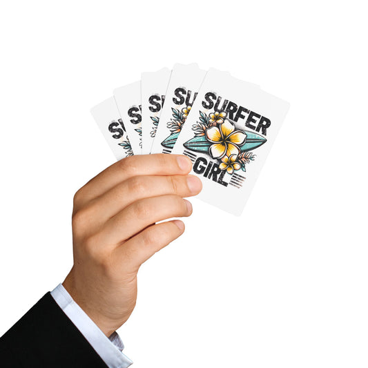 "Surfer Girl" #01, Cultural Playing Cards (Linen White)