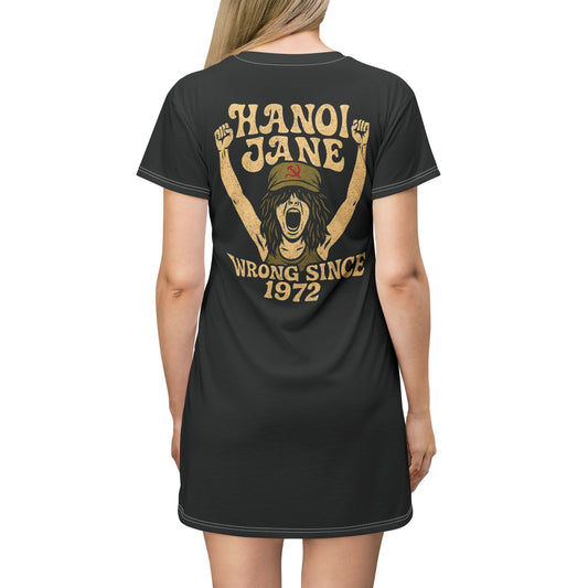 "Hanoi Jane", T-Shirt Dress (Peatshadow Black)