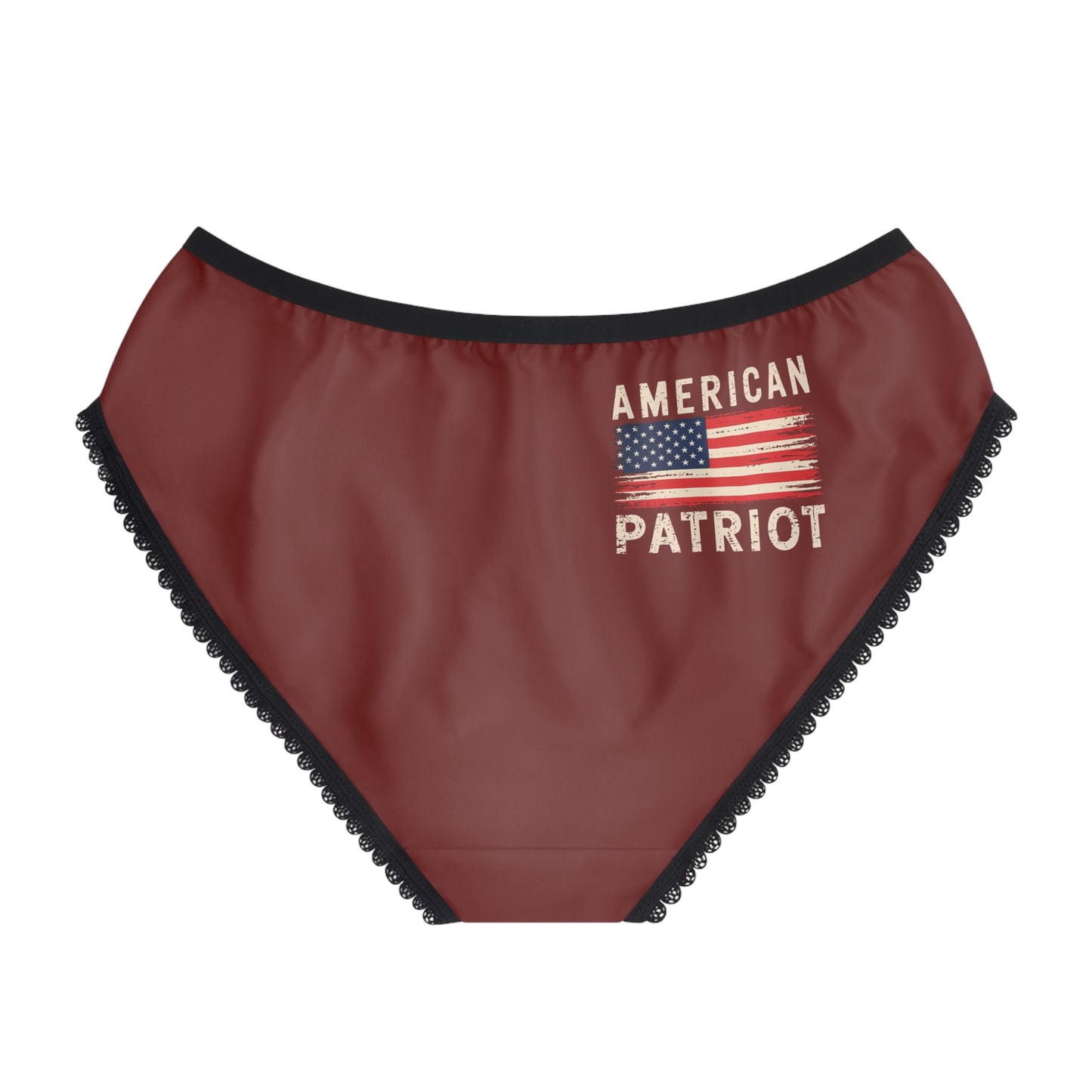 "American Patriot" with Flag #02, Women's Briefs (Emberline Red)