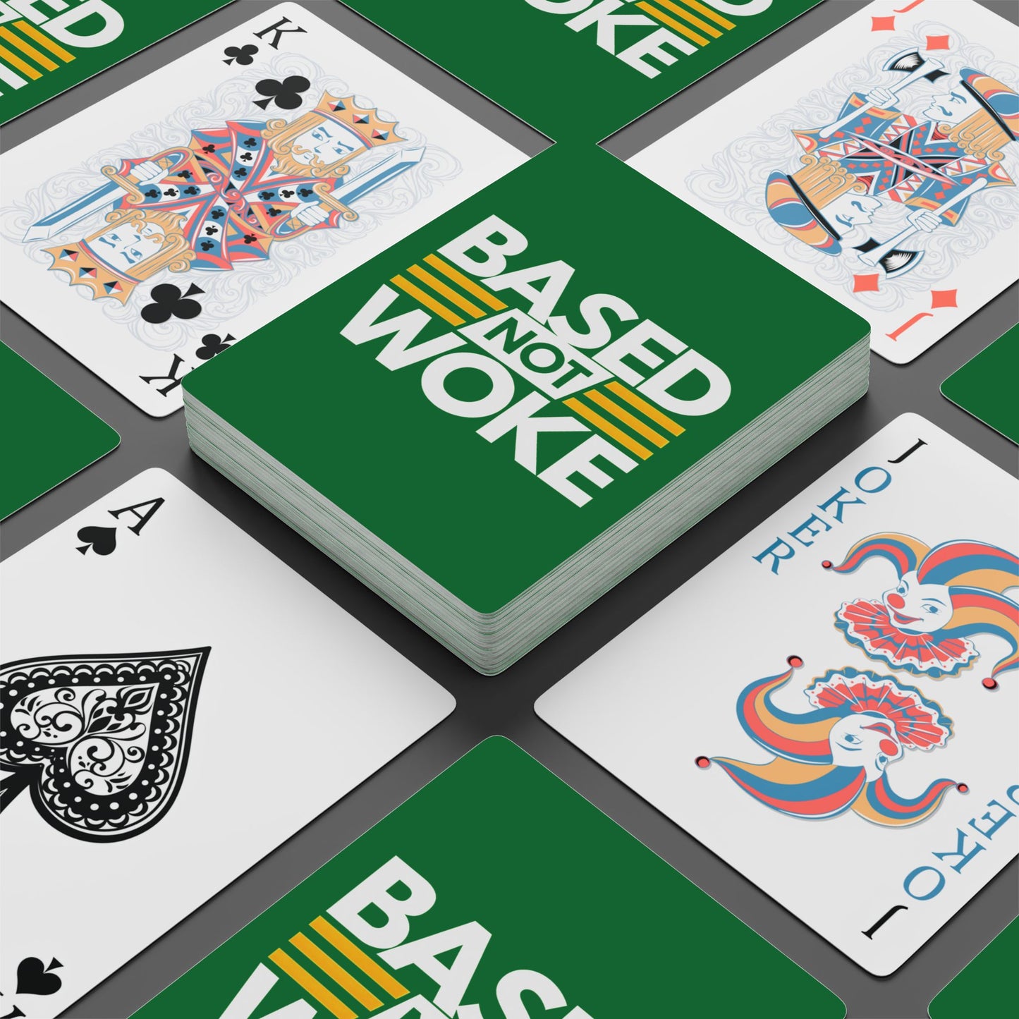 "Based not Woke" #01, Cultural Playing Cards (Patrick Leaf Green)