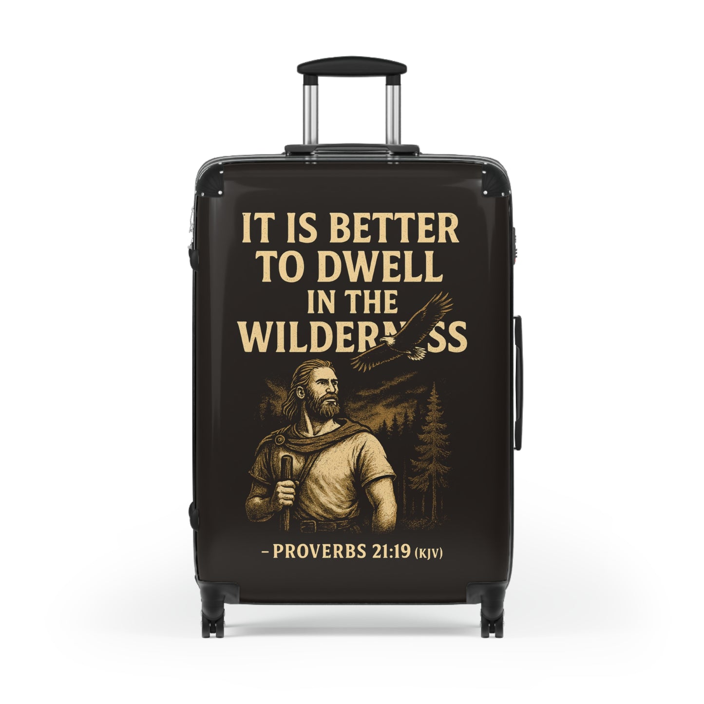 "Proverbs 21:19 (KJV), Suitcases (Ironbark Brown)