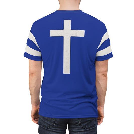 "Faith Overcomes Fear", Unisex Tee (Patriot Blue)