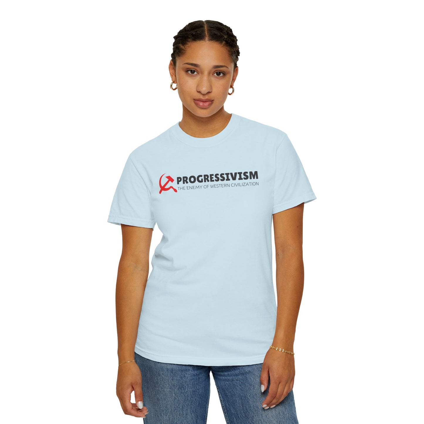 "Progressivism - Enemy of Western Civilization", Unisex T-shirt (Light Colors)