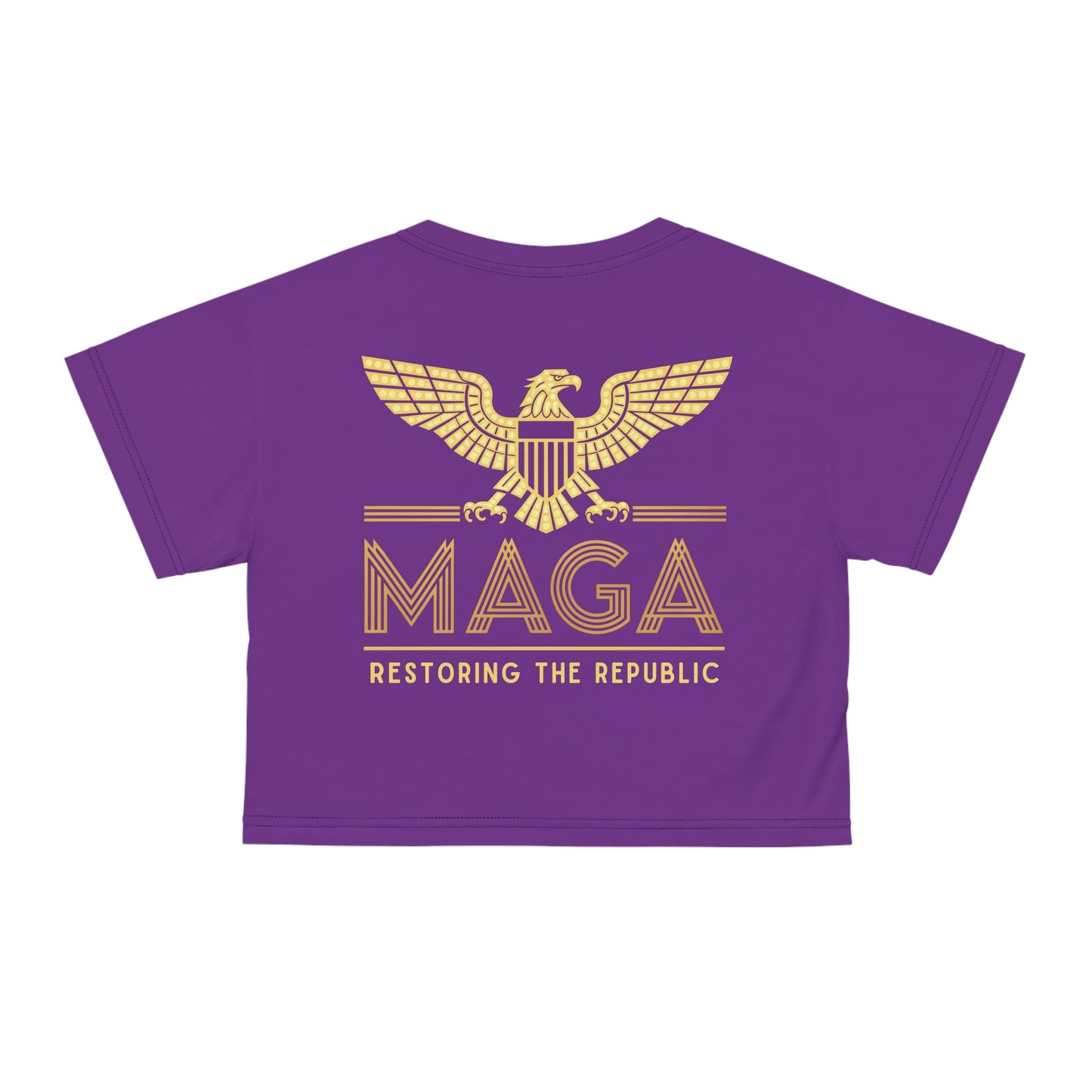 "MAGA - Restoring the Republic", Crop Tee (Vesper Violet)