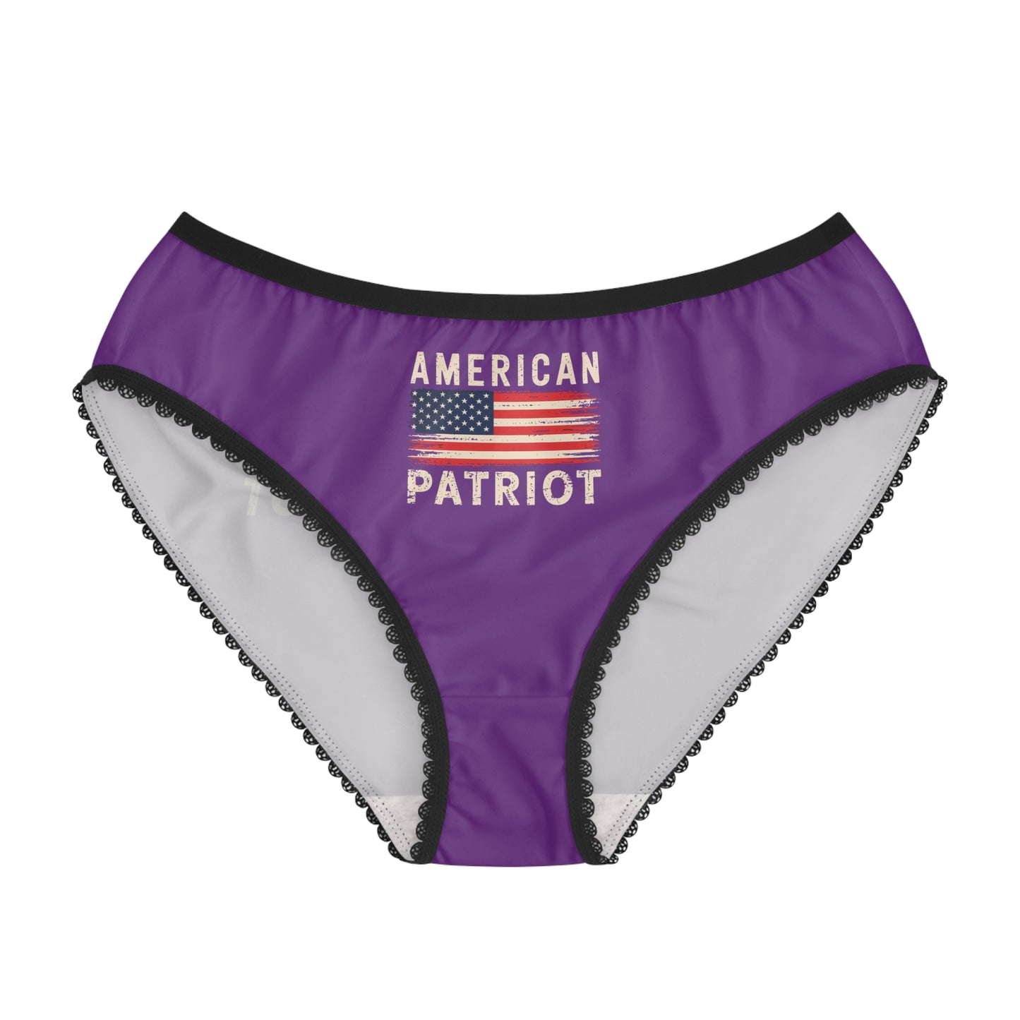"American Patriot" with Flag #02, Women's Briefs (Vesper Violet)