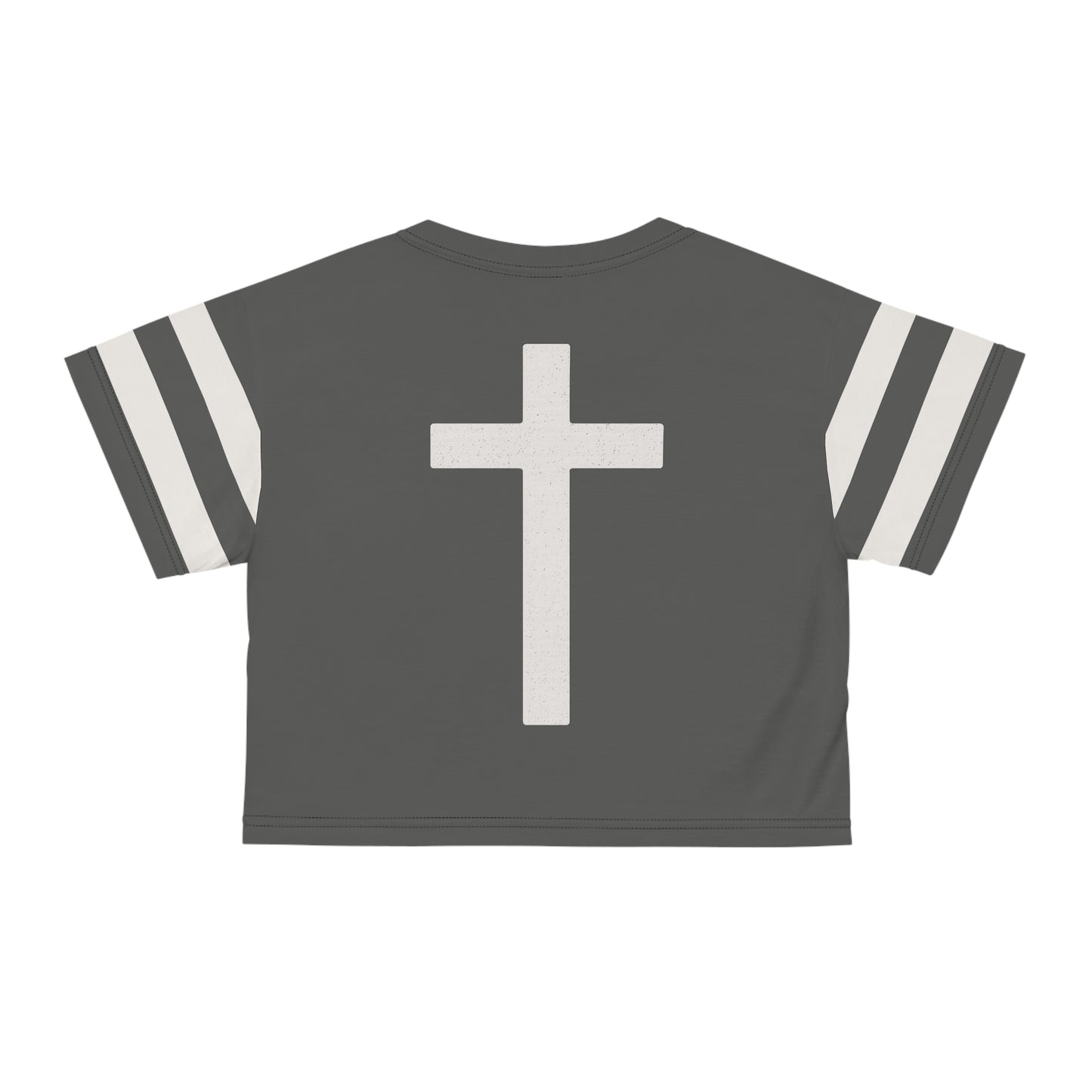 "Faith Overcomes Fear", Crop Tee (Panzer Grey)