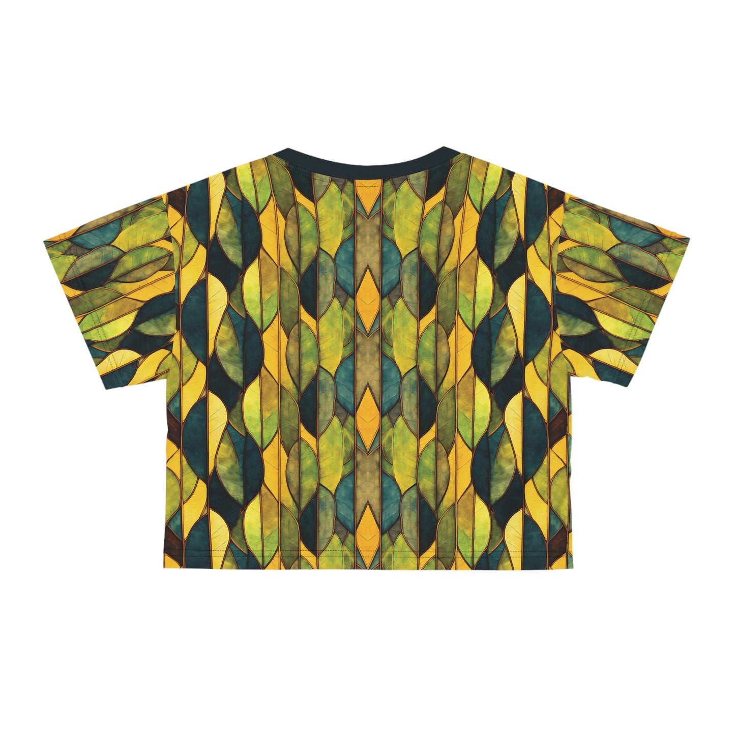 "Inner Grove", Crop Tee (Eucalyptus Green Collar)