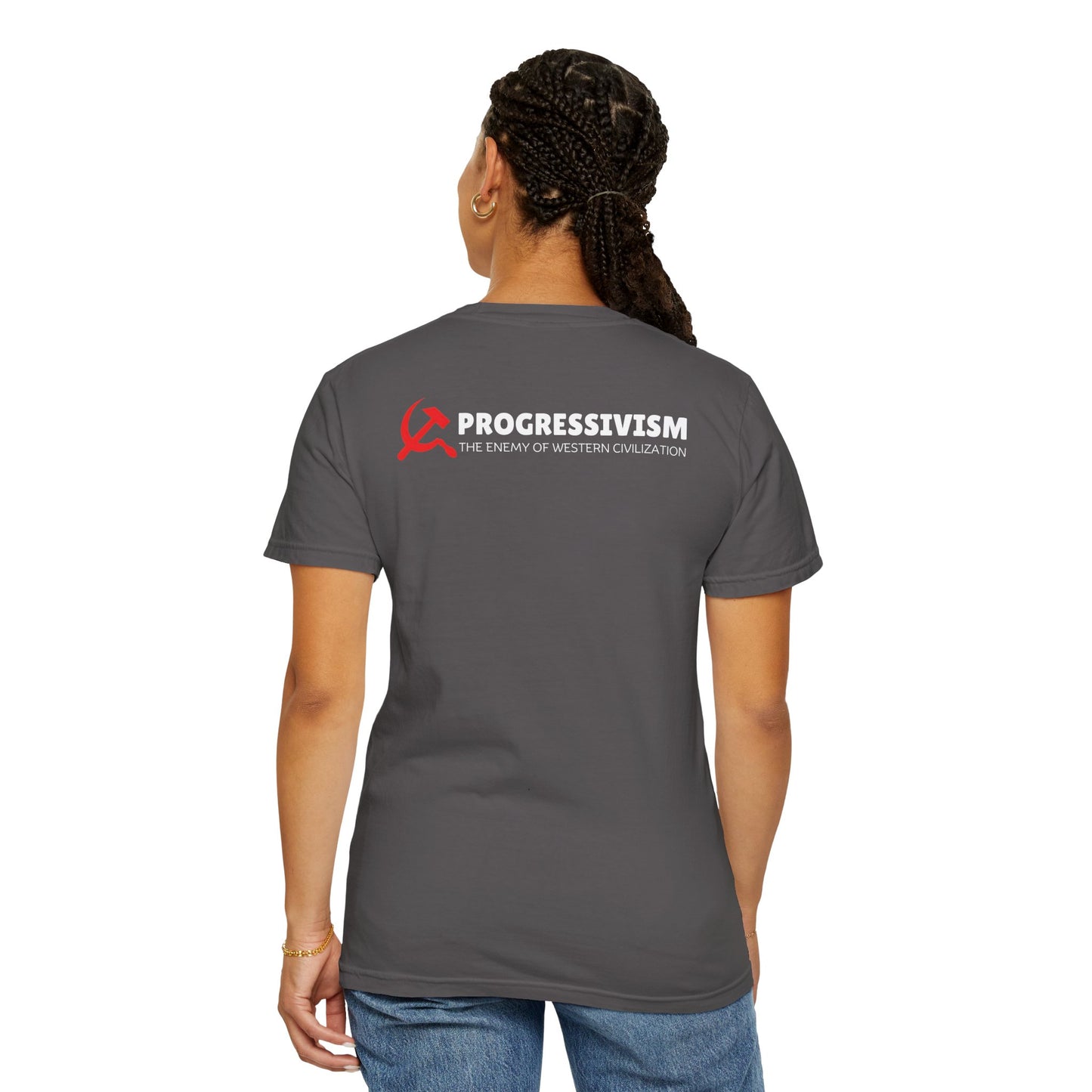 "Progressivism - Enemy of Western Civilization", Unisex T-shirt (Dark Colors)