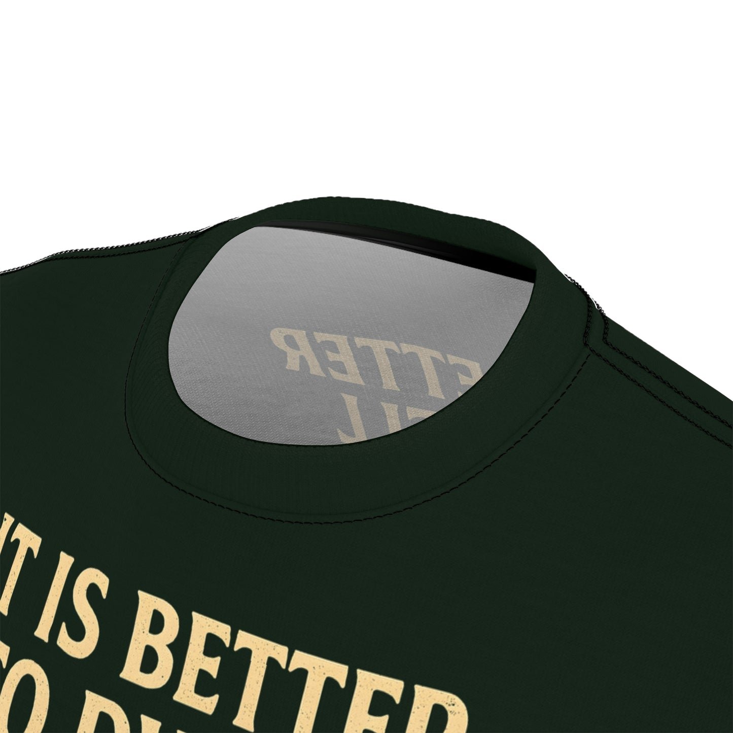 "Proverbs 21:19 (KJV)", Wearable Art Unisex T-shirt (Dark Woodland Green)