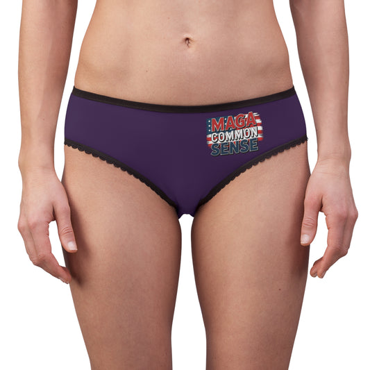 "MAGA Common Sense" #01, Women's Briefs (Beaker Purple)