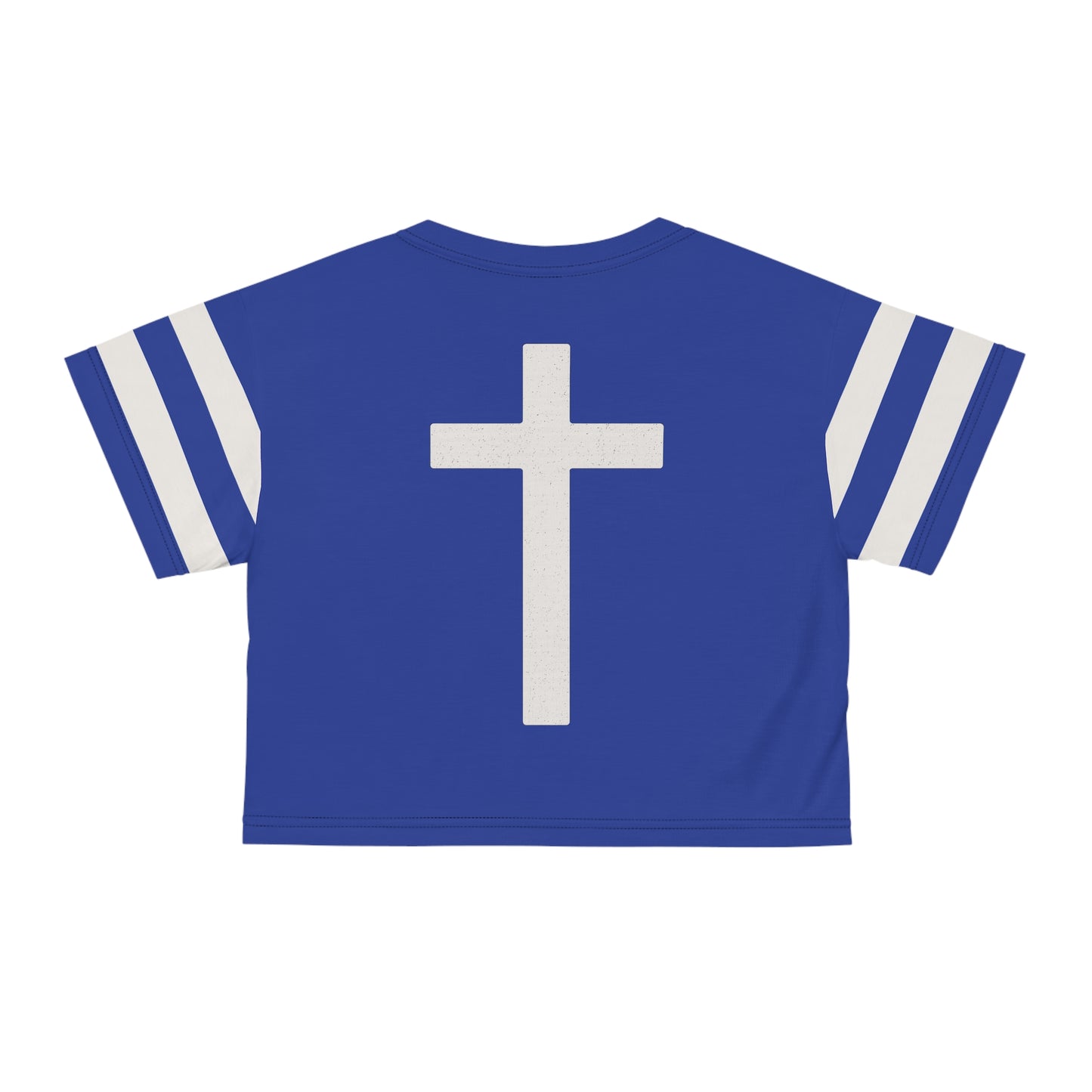 "Faith Overcomes Fear", Crop Tee (Patriot Blue)