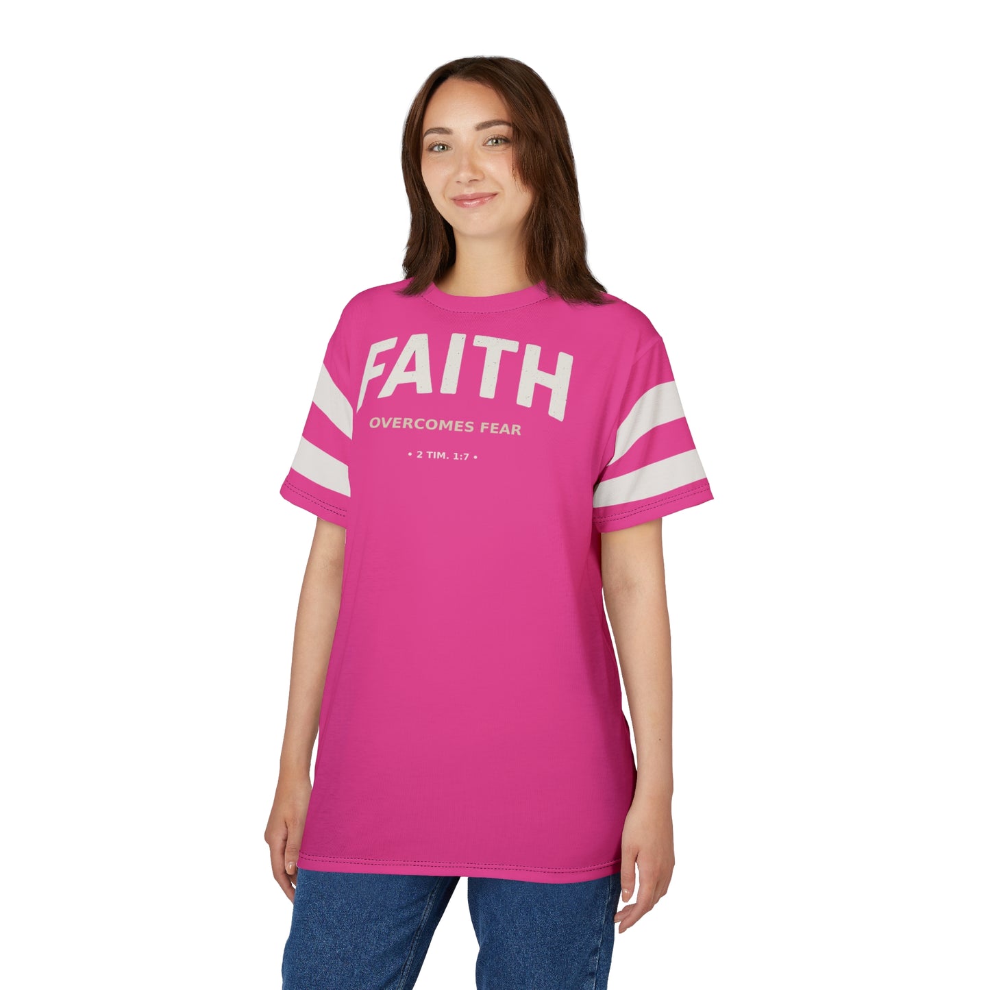 "Faith Overcomes Fear", Unisex Tee (Hot Pink)