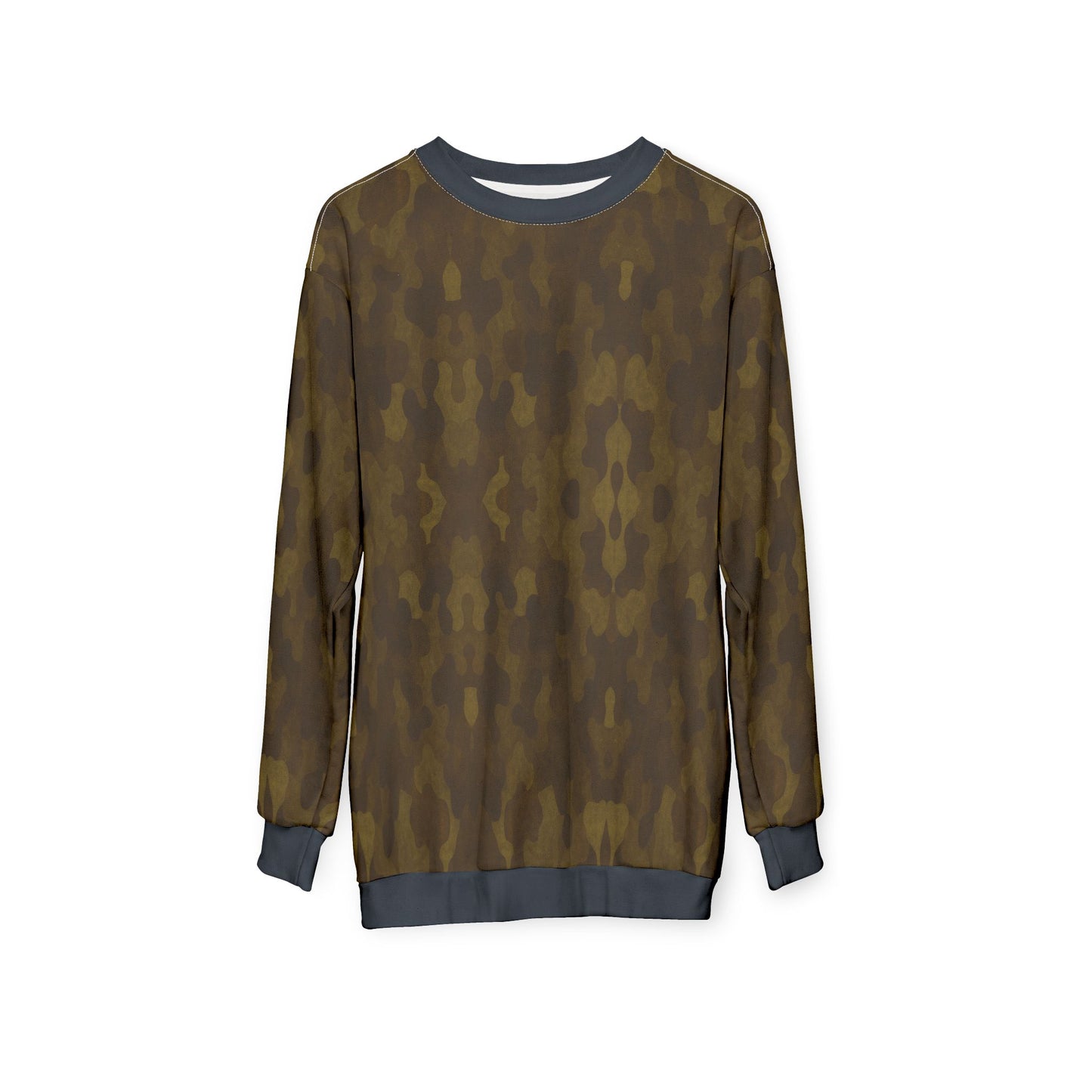 "Swamp Recon Camouflage", Unisex Sweatshirt (Drowned Indigo Cuffs and Collar)