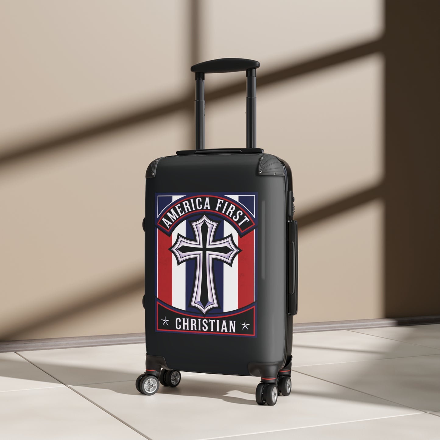 "America First Christian" Wall Art #11 Suitcases (Moonless Black)