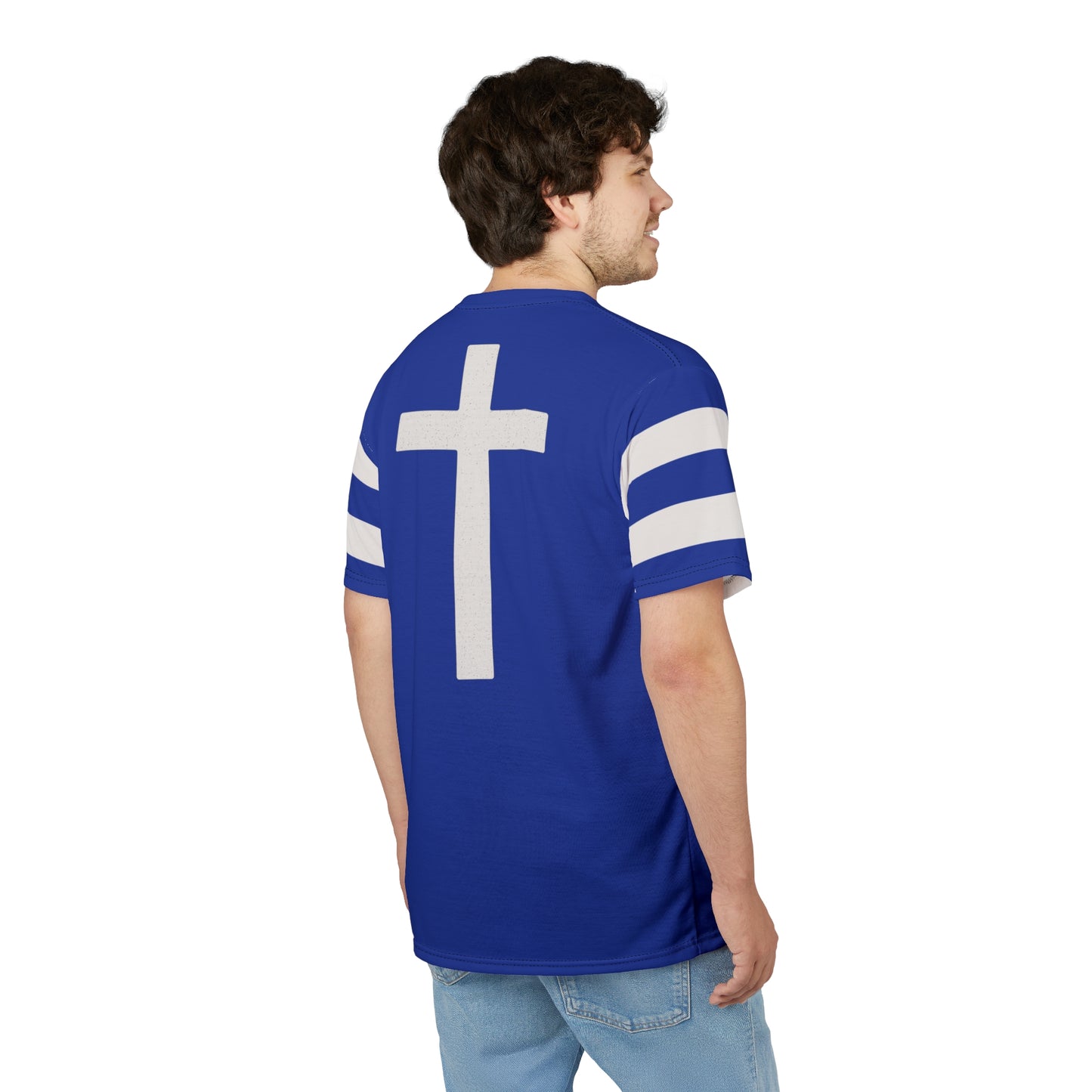 "Faith Overcomes Fear", Unisex Tee (Patriot Blue)