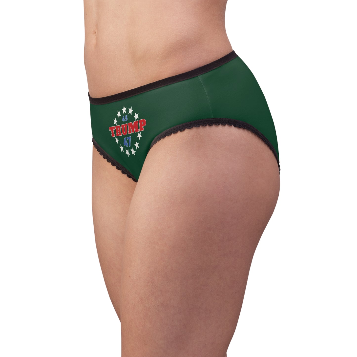 "Trump 45-47 Circle of Stars", Women's Briefs (Evergreen)