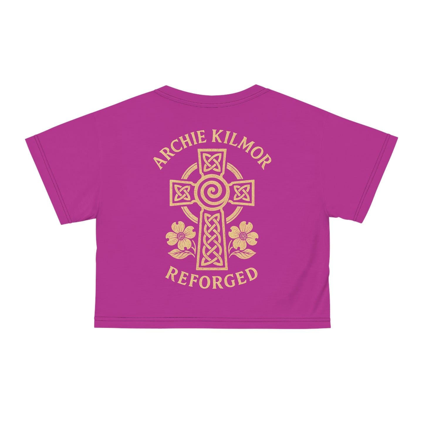 "Archie Kilmor Cross - Reforged" #01, Crop Tee (Prairie Foxglove Pink)