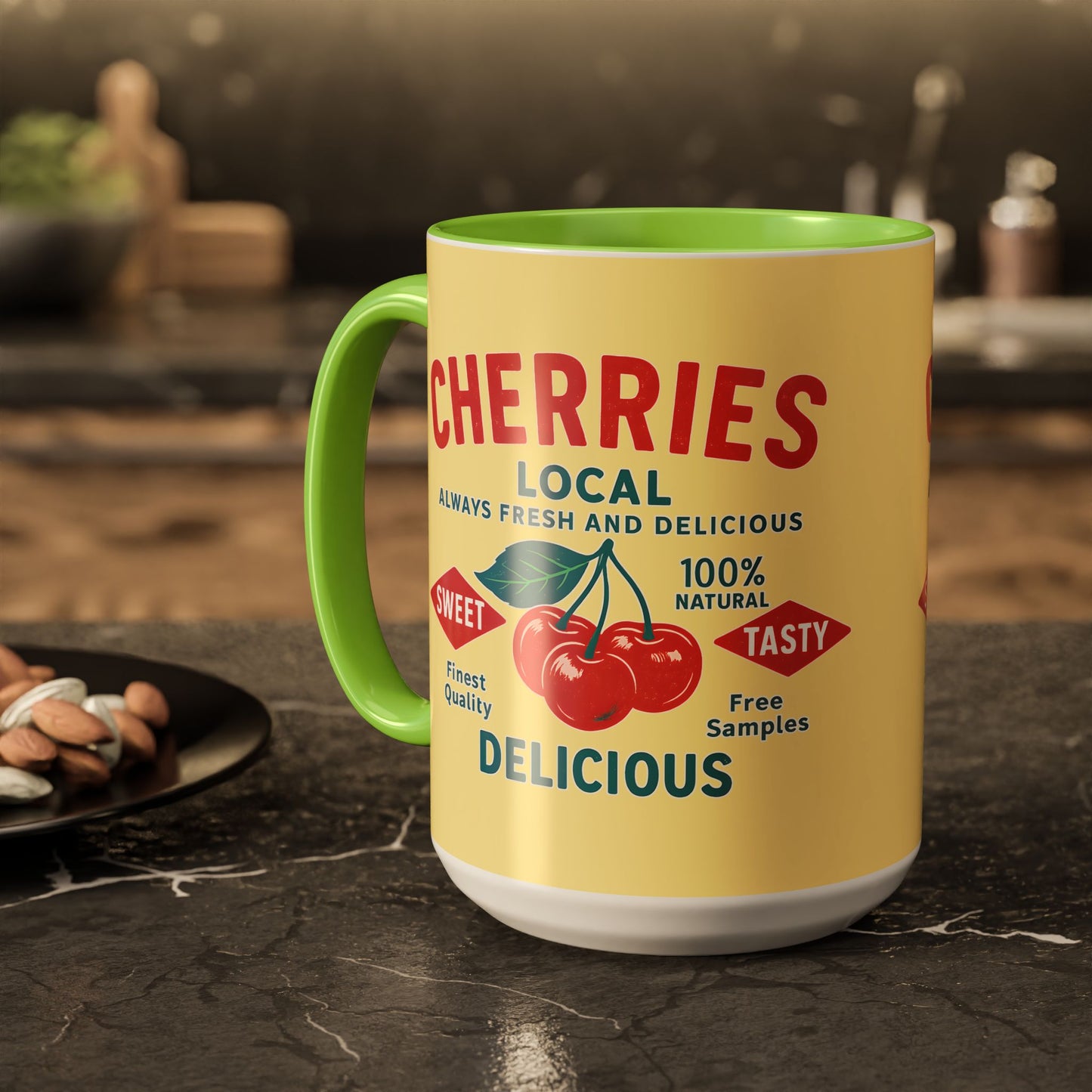 "Delicious Cherries", Colorful Mugs (11oz, 15oz) (Sanctum Veil)