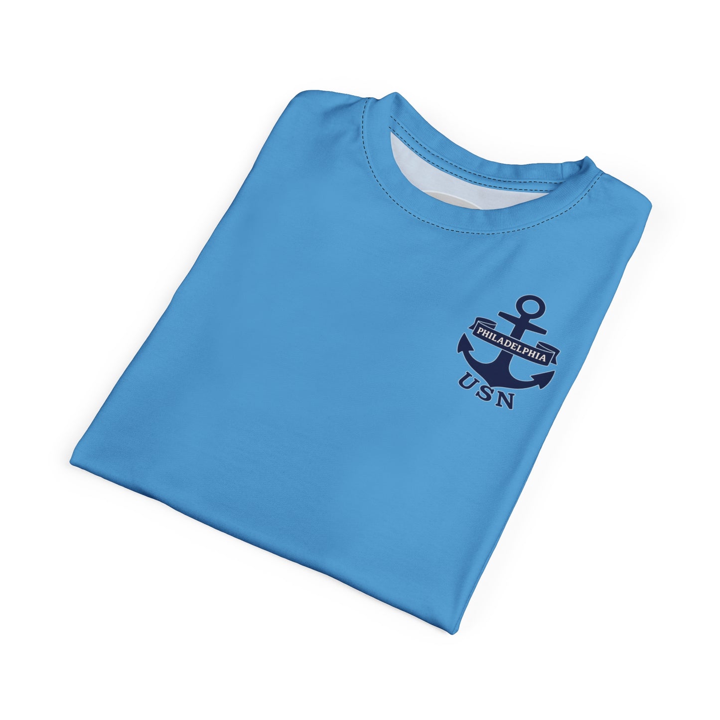 "USN Anchor", Unisex T-shirt (Atlantic Sky)