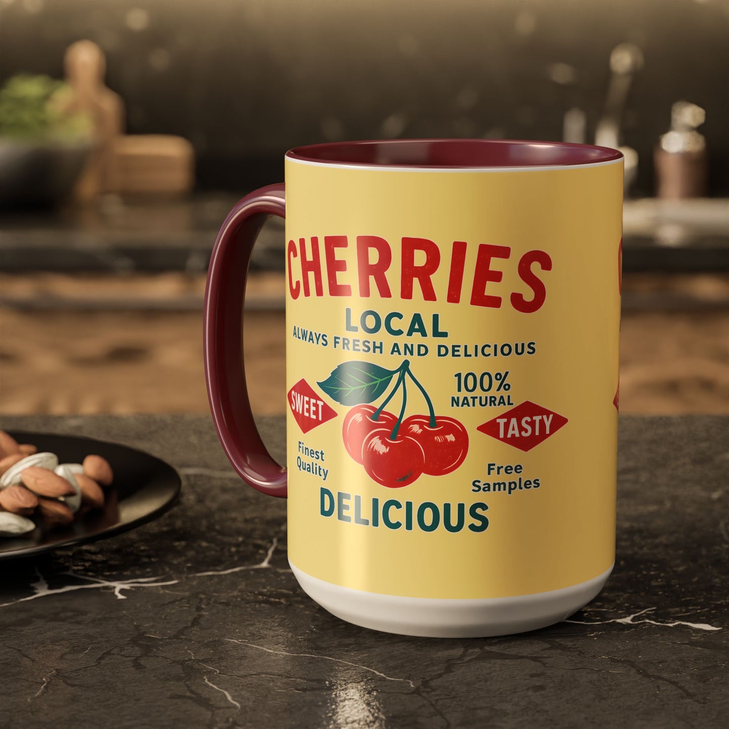 "Delicious Cherries", Colorful Mugs (11oz, 15oz) (Sanctum Veil)