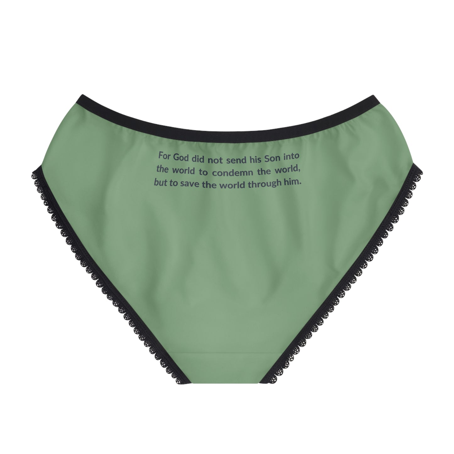 "Good News - John 3:17", Women's Briefs (Zephyr Green)