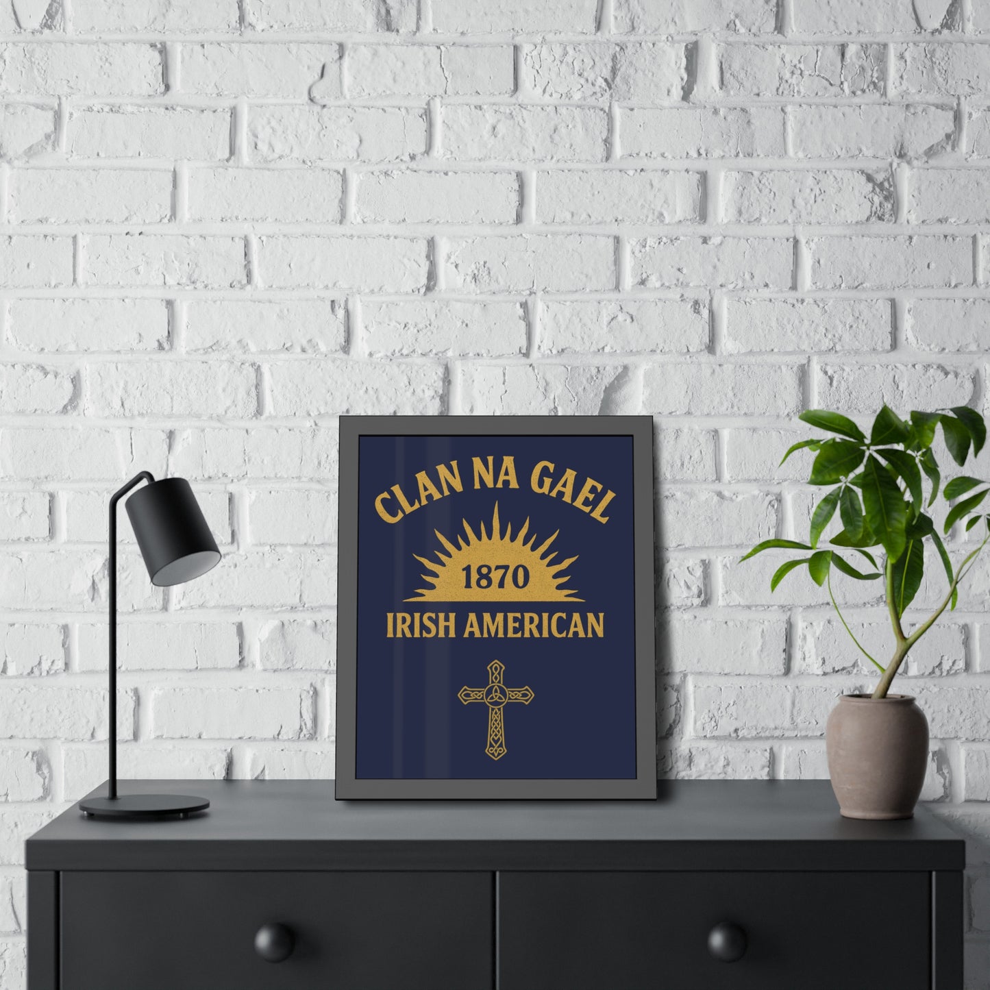 "Clan na Gael - Irish American", Framed Paper Poster (Mariana Blue)