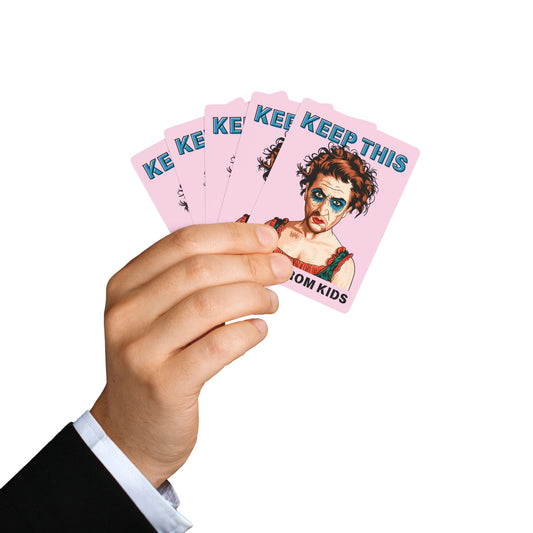 "Keep This Away from Kids", Cultural Playing Cards (Lace Pink)