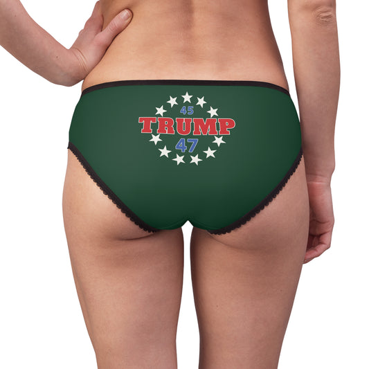 "Trump 45-47 Circle of Stars", Women's Briefs (Evergreen)
