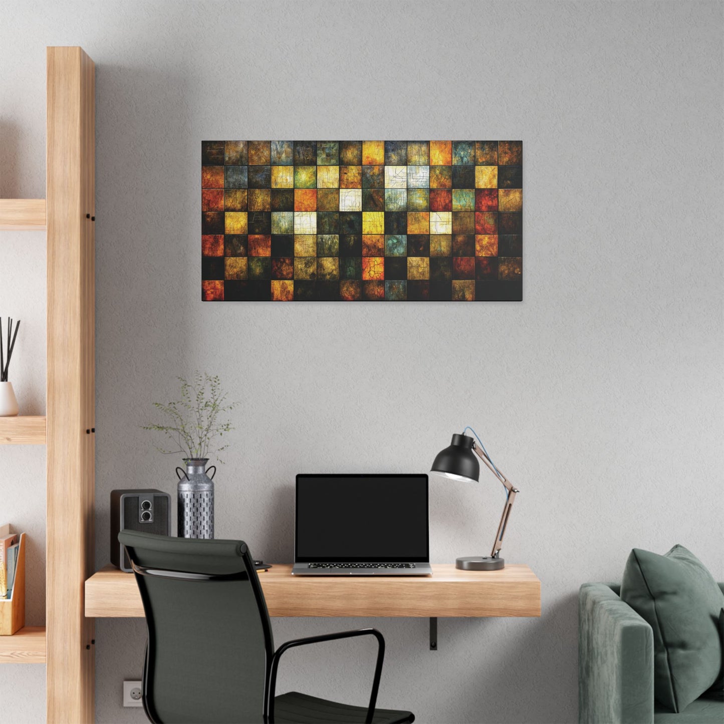 "Wood Block Pattern" #01, Classic Stretched Canvas Fine Art Print