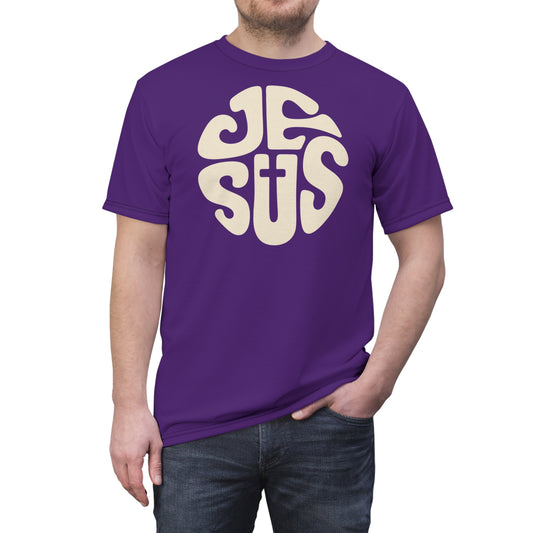 "Retro Jesus", Unisex T-shirt (Spanish Violet)
