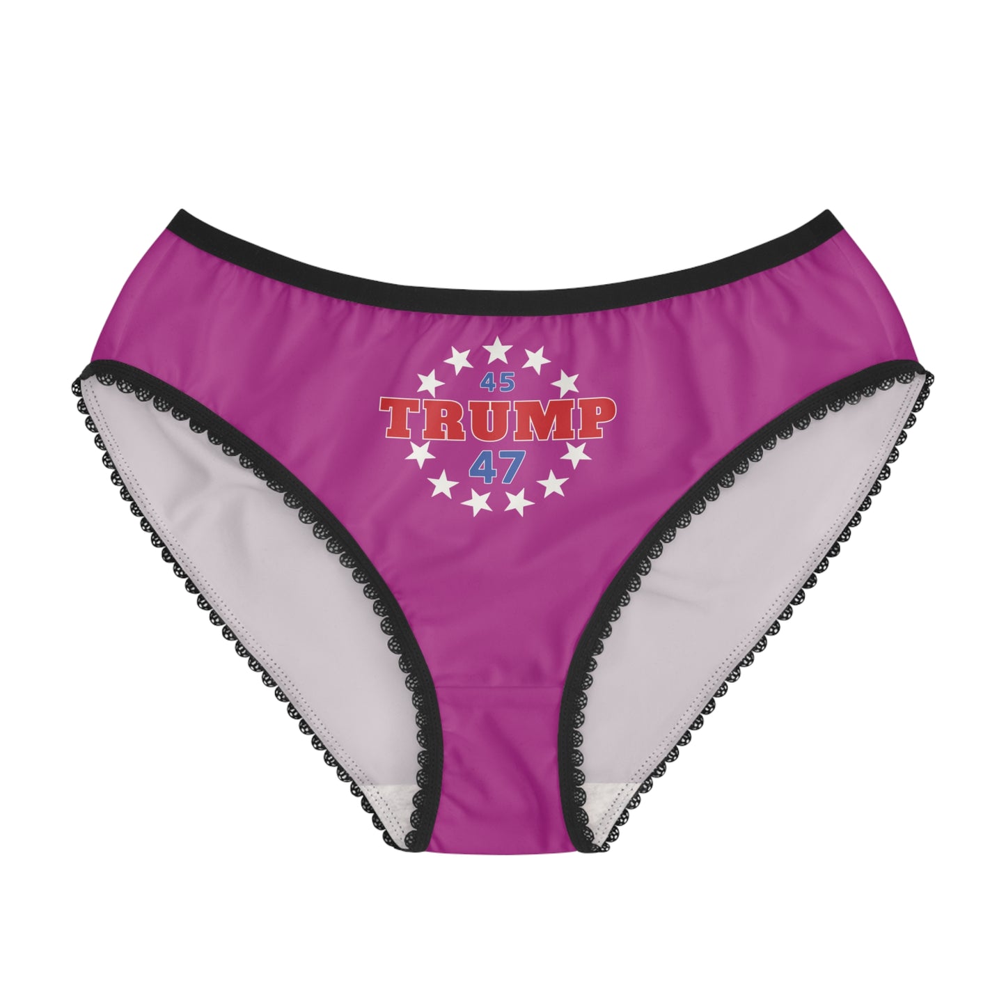 "Trump 45-47 Circle of Stars", Women's Briefs (Prairie Foxglove Pink)
