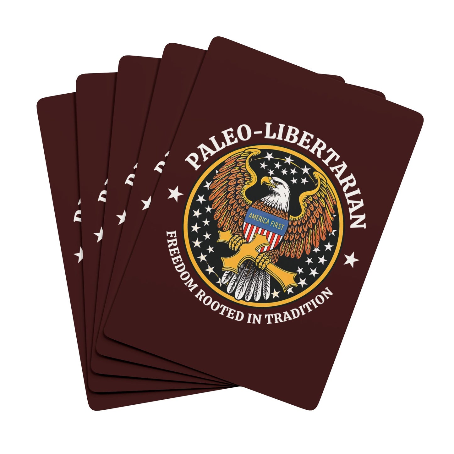 "Paleo-Libertarian" #01, Political Playing Cards (Mahogany)