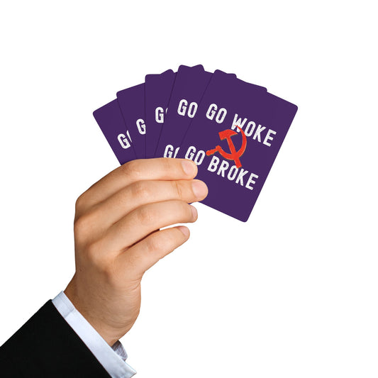 "Go Woke Go Broke (Communist)", Cultural Playing Cards (Quandong Plum)