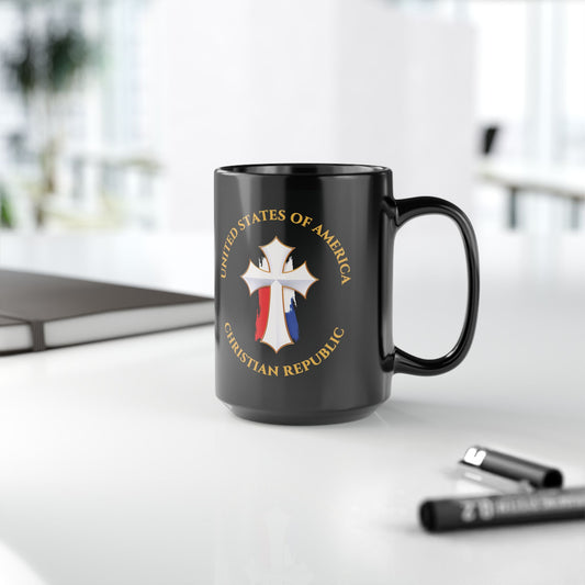 "USA Christian Republic" #12, Black Mug (11oz & 15oz)