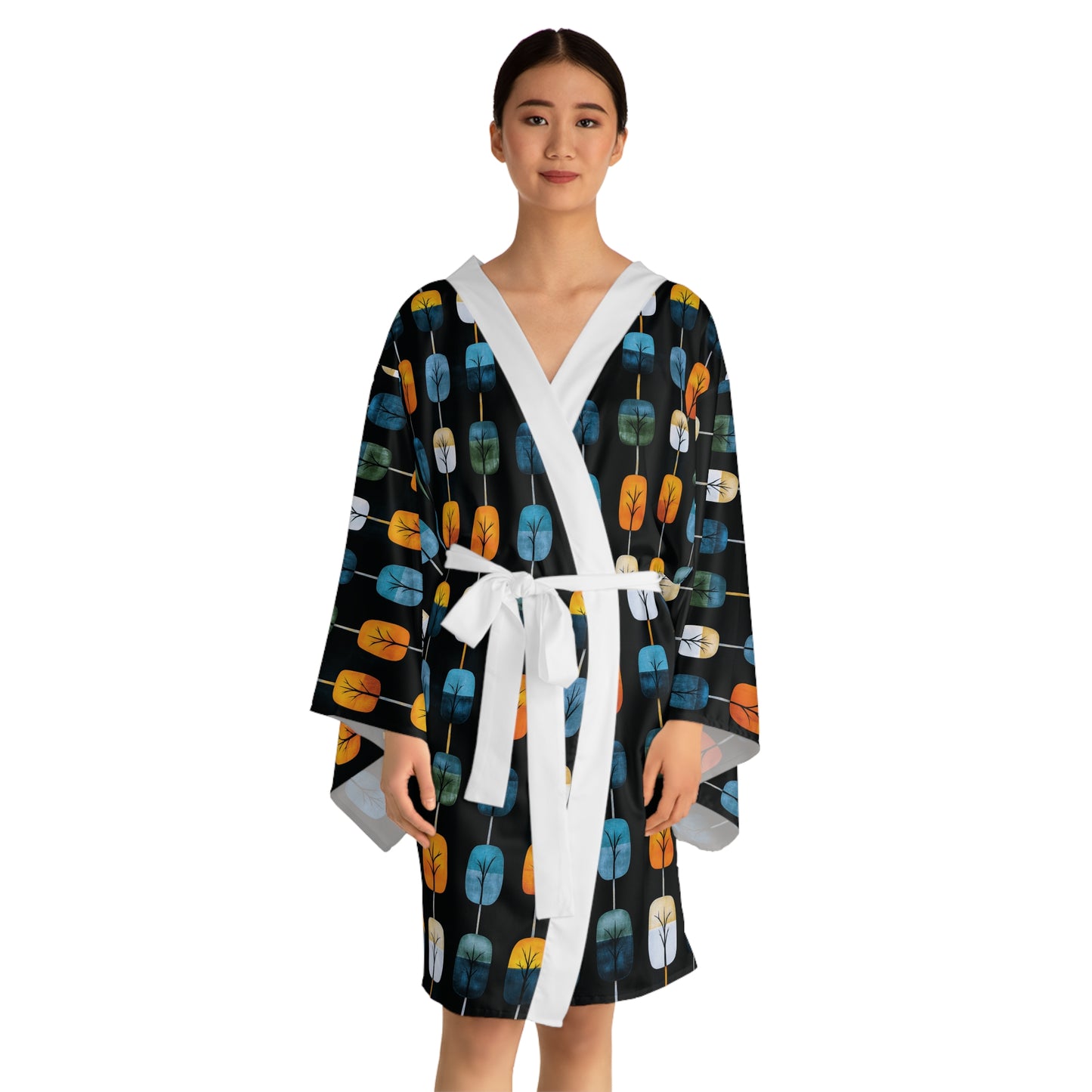 "Skyroot Grove", Long Sleeve Kimono Robe