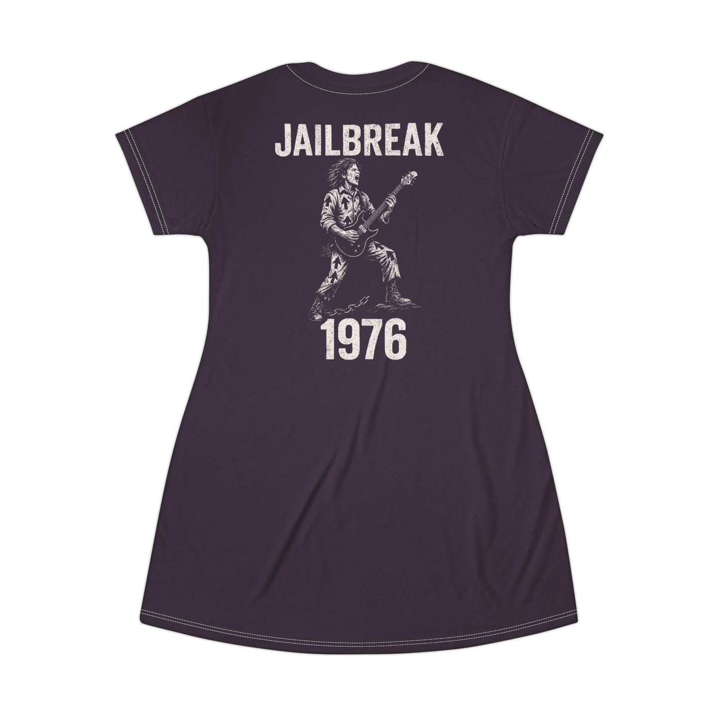 "Jailbreak 1976", T-Shirt Dress (Plum Velvet)