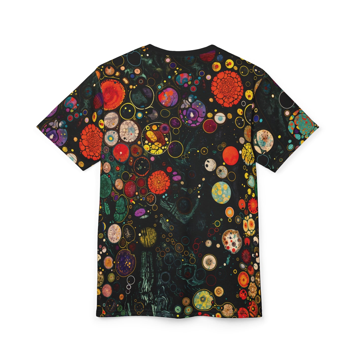 "Divine Riddle", Wearable Fine Art Unisex T-shirt (Flame Black Collar)