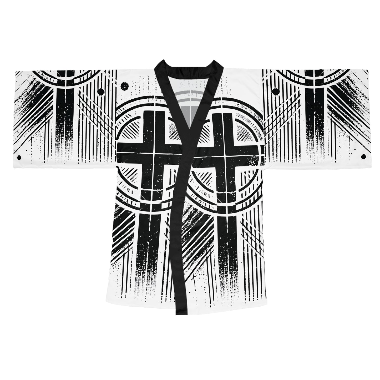 "Abstract High Cross", Long Sleeve Kimono Robe