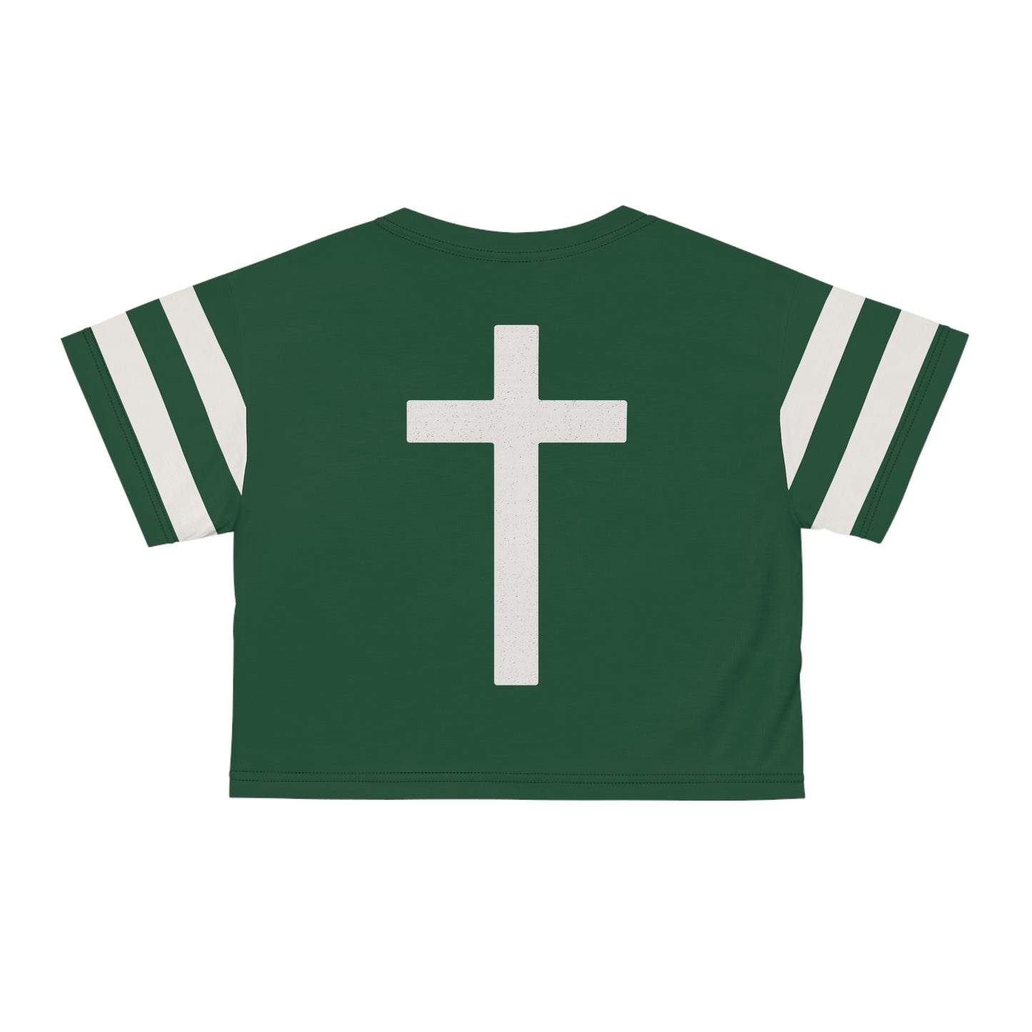 "Faith Overcomes Fear", Crop Tee (Evergreen)